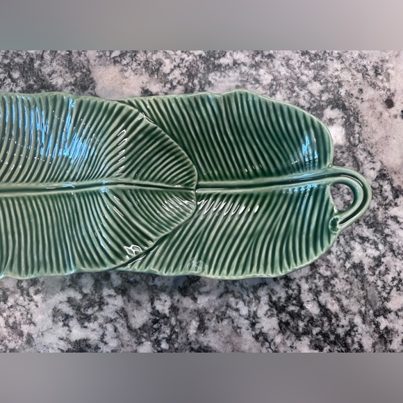 Williams Sonoma Banana Leaf Double Serve RARE Tray Dip NWT Bordallo Pinheiro - Picture 6 of 10